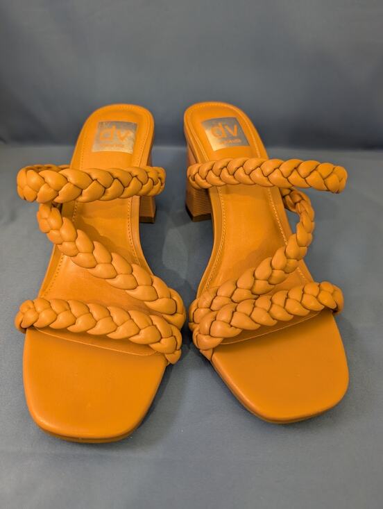 Dolce Vita Shoes - Dolce Vita Braided Block Heeled Sandals Paily Stella Tan Leather Shoes Size 7